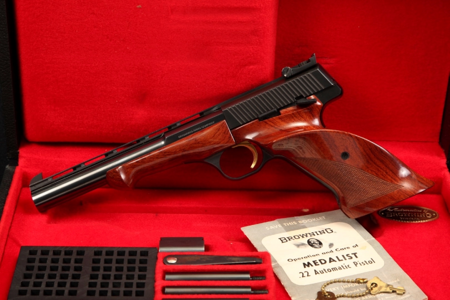 Browning Medalist 22 Lr Semi Auto Target Pistol And Case Mfd 1962 Candr For Sale At Gunauction 0446